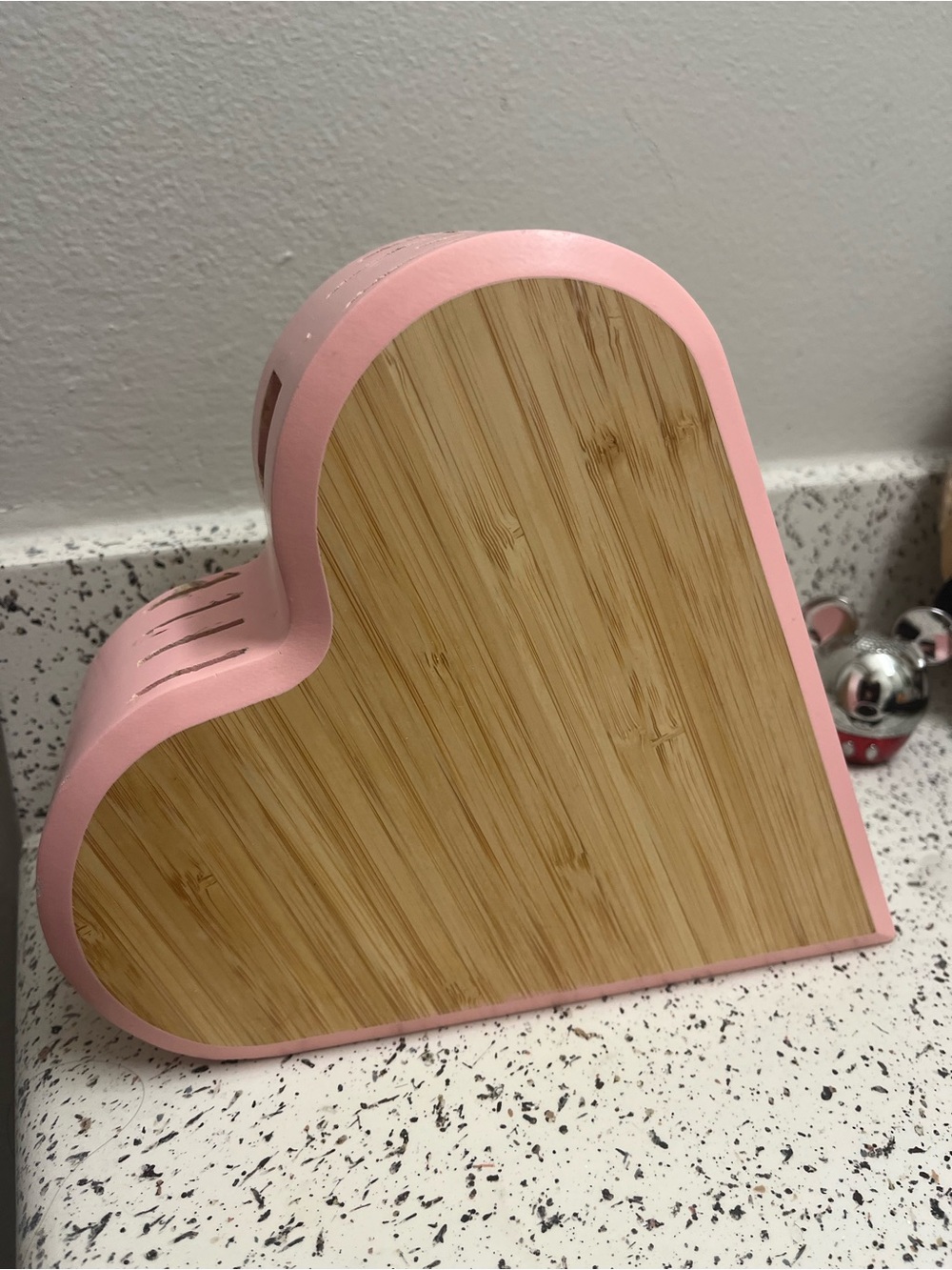 Paris Hilton Pink and Natural Bamboo Heart-Shaped Kitchen Storage
